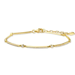Armband Bar, 18 Karat Gelbgold, Diamanten-LEAF Online