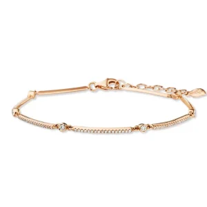 Armband Bar, 18 Karat Rosegold, Diamanten-LEAF Clearance