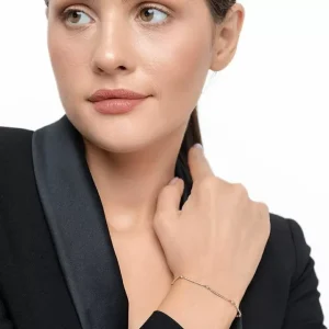 Armband Bar, 18 Karat Rosegold, Diamanten-LEAF Clearance