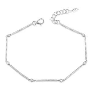 Armband Bar, 18 Karat Weißgold, Diamanten-LEAF Hot