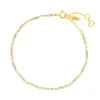 Armkette Amazonit, 18 K Gelbgold vergoldet-LEAF Best