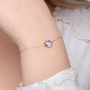 Armkette Amethyst, 14 Karat Gelbgold-LEAF Best