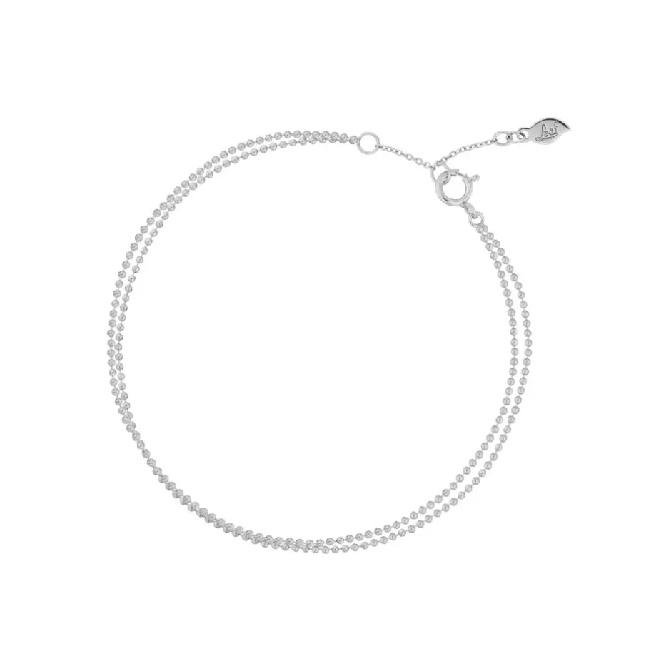 armkette_ball_chain_doubl_0-1.webp Armkette Ball Chain Double, 14 Karat Weißgold-LEAF Outlet