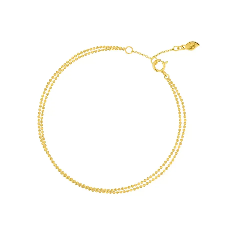 armkette_ball_chain_doubl_0.webp Armkette Ball Chain Double, 14 Karat Gelbgold-LEAF Outlet