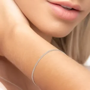 Armkette Ball Chain Double, 14 Karat Weißgold-LEAF Outlet