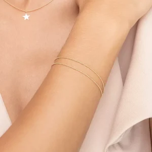 Armkette Ball Chain Double, 14 Karat Gelbgold-LEAF Outlet