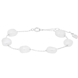 Armkette Barock Pearls, 14 Karat Weißgold-LEAF Sale
