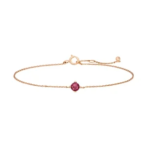Armkette Cabochon, Rhodolite, 14 Karat Rosegold-LEAF Hot