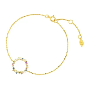 Armkette CANDY, 18 K Gelbgold vergoldet-LEAF Discount