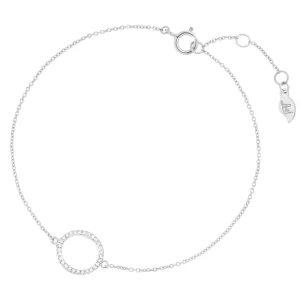 Armkette Circle mit Diamanten, 18 Karat Weißgold-LEAF Discount