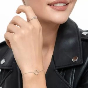 Armkette Circle mit Diamanten, 18 Karat Weißgold-LEAF Discount
