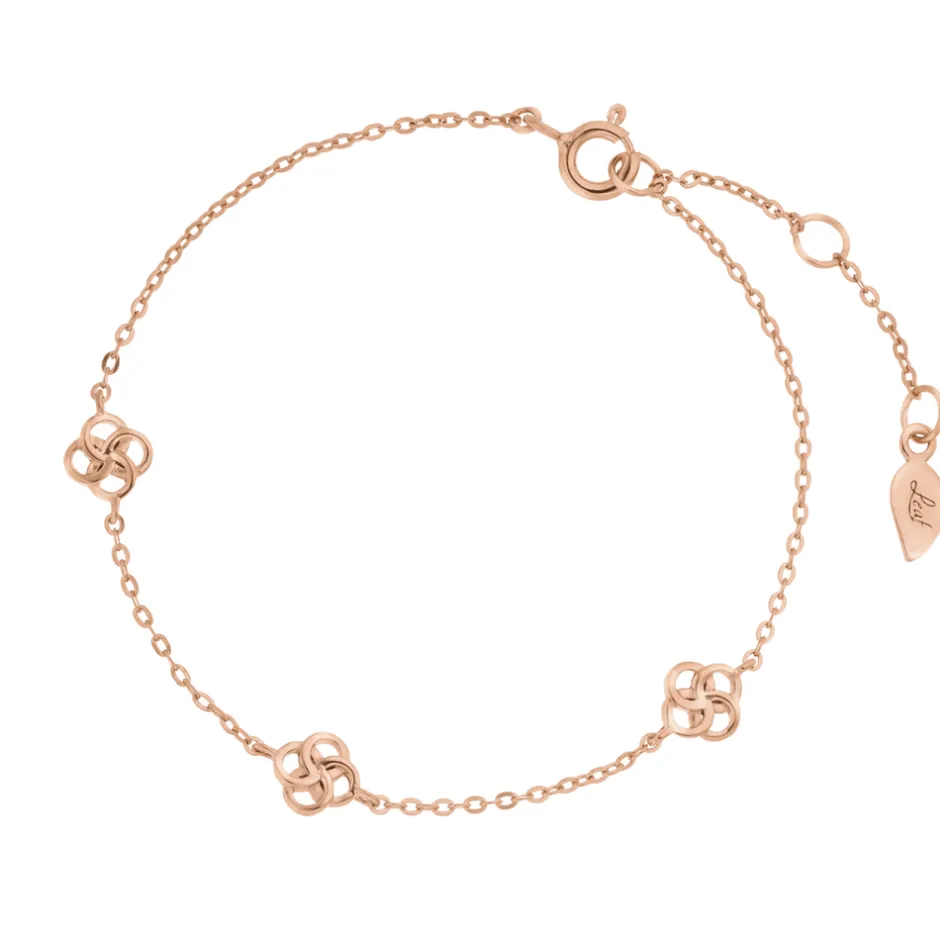 armkette_clover_charm__k__0-1.webp Armkette Clover Charm, 18 K Rosegold vergoldet-LEAF Sale