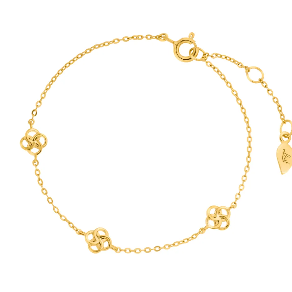 armkette_clover_charm__k__0.webp Armkette Clover Charm, 18 K Gelbgold vergoldet-LEAF Hot
