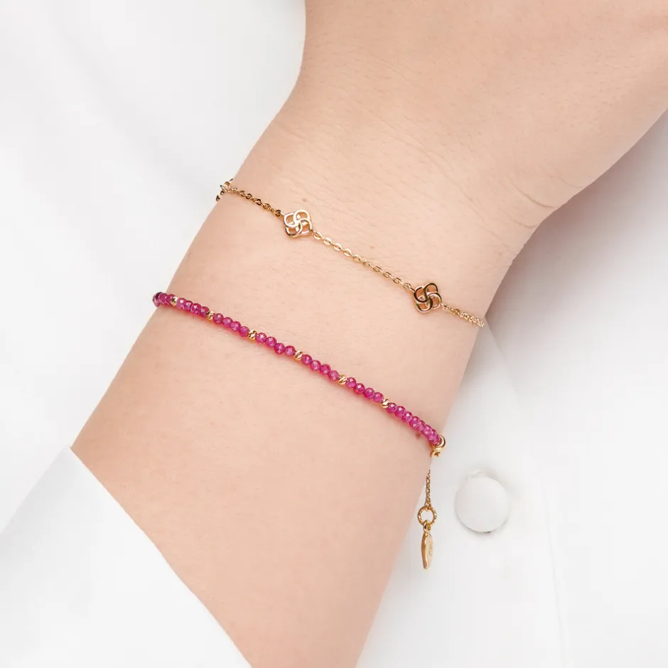 armkette_clover_charm__k__2-1.webp Armkette Clover Charm, 18 K Rosegold vergoldet-LEAF Sale