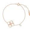 Armkette Clover Charm, Aqua Chalzedon, 18 K Rosegold vergoldet-LEAF Clearance