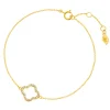 Armkette Clover mit Diamanten, 18 Karat Gelbgold-LEAF Discount