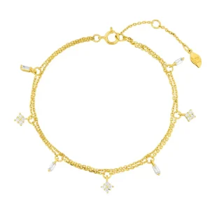Armkette CRYSTAL, 18 K Gelbgold vergoldet-LEAF Online