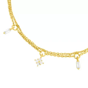 Armkette CRYSTAL, 18 K Gelbgold vergoldet-LEAF Online