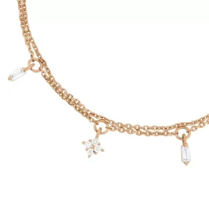 Armkette CRYSTAL, 18 K Rosegold vergoldet-LEAF Clearance