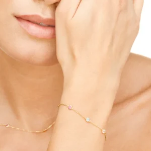 Armkette Fine Gems, 14 Karat Gelbgold-LEAF Outlet