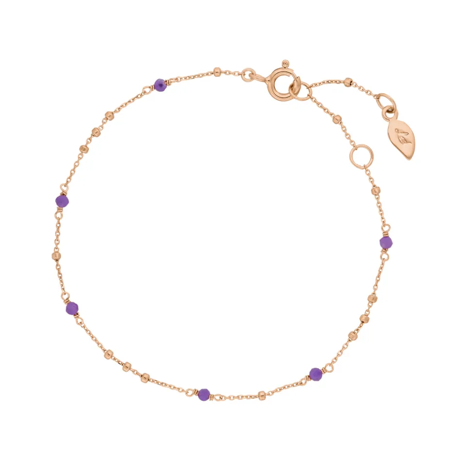 armkette_flying_gems_amet_0-1.webp Armkette Flying Gems, Amethyst, 18 K Rosegold vergoldet-LEAF New