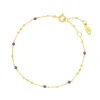 Armkette Flying Gems, Amethyst, 18 K Gelbgold vergoldet-LEAF Discount
