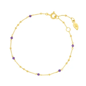 Armkette Flying Gems, Amethyst, 18 K Gelbgold vergoldet-LEAF Discount