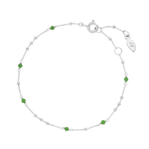 Armkette Flying Gems, Grüner Achat, 925 Sterlingsilber-LEAF Discount