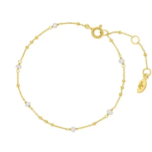 Armkette Flying Pearls, 18 K Gelbgold vergoldet-LEAF Fashion