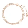 Armkette Flying Pearls, 3-reihig, 18 K Rosegold vergoldet-LEAF Discount