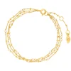 Armkette Flying Pearls, 3-reihig, 18 K Gelbgold vergoldet-LEAF Sale