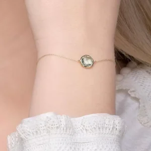 Armkette Green Amethyst, 14 Karat Gelbgold-LEAF New