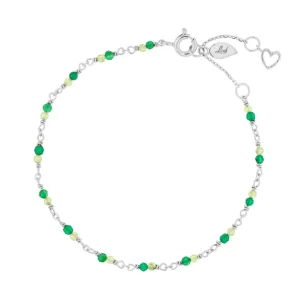 Armkette Grüner Achat, 925 Sterlingsilber-LEAF Fashion
