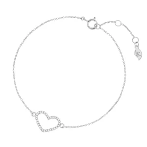 Armkette Heart mit Diamanten, 18 Karat Weißgold-LEAF Best