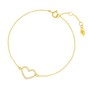 Armkette Heart mit Diamanten, 18 Karat Gelbgold-LEAF Discount