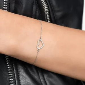 Armkette Heart mit Diamanten, 18 Karat Weißgold-LEAF Best
