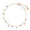 Armkette Hearts Rubin, 18 K Rosegold vergoldet-LEAF Best