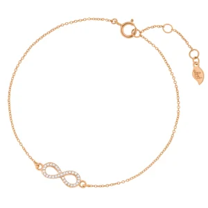 Armkette Infinity mit Diamanten, 18 Karat Rosegold-LEAF New