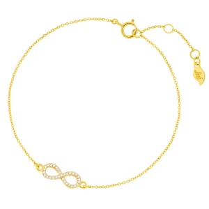 Armkette Infinity mit Diamanten, 18 Karat Gelbgold-LEAF Hot