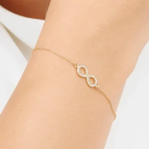 Armkette Infinity mit Diamanten, 18 Karat Gelbgold-LEAF Hot