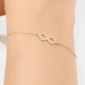 Armkette Infinity mit Diamanten, 18 Karat Gelbgold-LEAF Hot