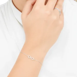 Armkette Infinity mit Diamanten, 18 Karat Weißgold-LEAF Outlet
