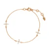 Armkette Flower Charms, 18 K Rosegold vergoldet-LEAF Best