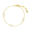 Armkette Flower Charms, 18 K Gelbgold vergoldet-LEAF Discount