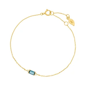 Armkette London Blue Topaz, 14 Karat Gelbgold-LEAF Discount