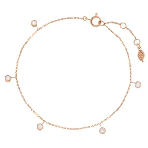 Armkette MY FIRST DIAMOND Charms, 14 Karat Rosegold-LEAF Best
