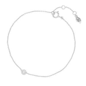 Armkette Pavé II mit Diamanten, 18 Karat Weißgold-LEAF Sale
