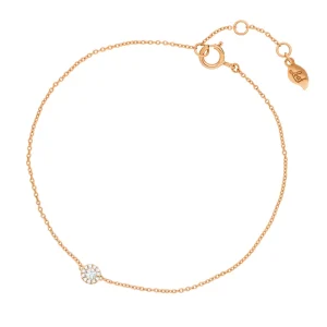 Armkette Pavé II mit Diamanten, 18 Karat Rosegold-LEAF New