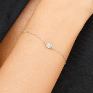 Armkette Pavé II mit Diamanten, 18 Karat Weißgold-LEAF Sale