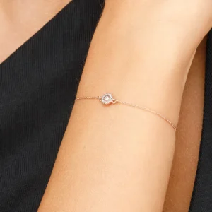 Armkette Pavé II mit Diamanten, 18 Karat Rosegold-LEAF New